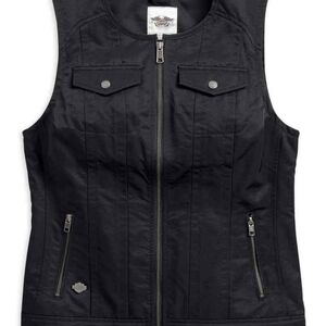 Harley-Davidson® Women's Essential Club Casual Zip Vest, Black